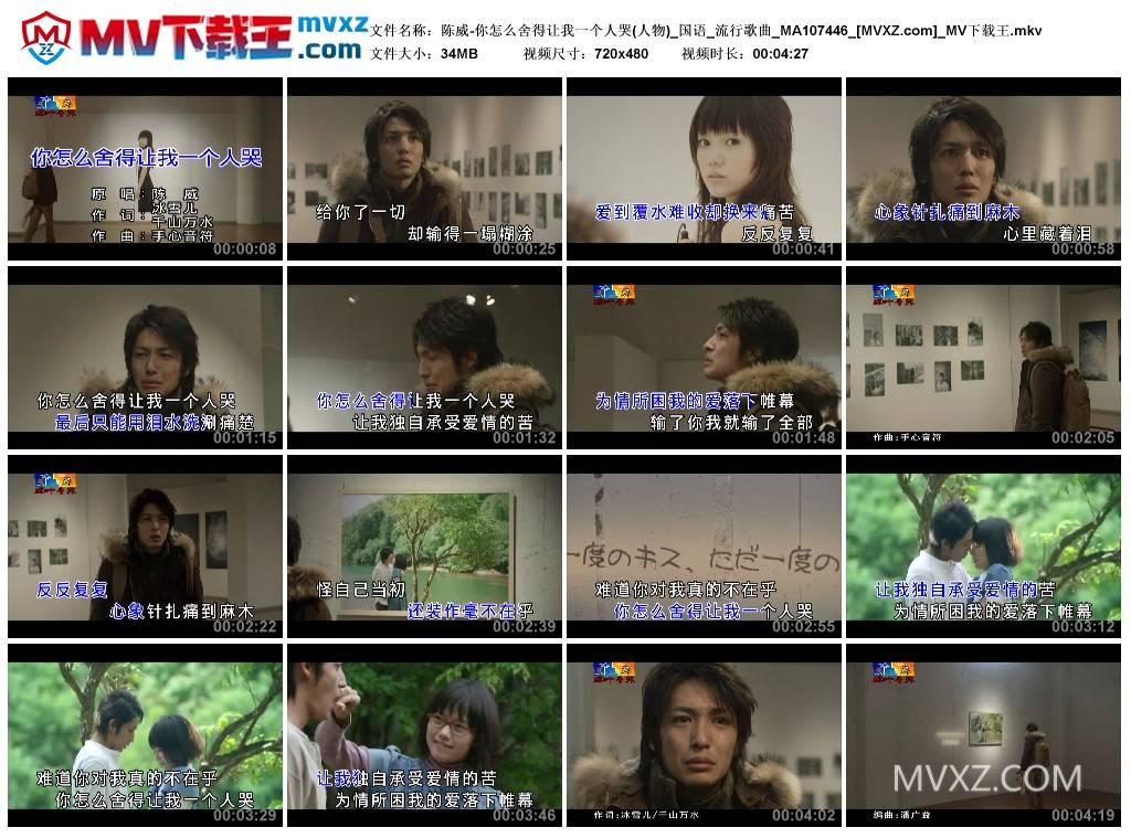 陈威-你怎么舍得让我一个人哭(人物)_国语_流行歌曲_MA107446